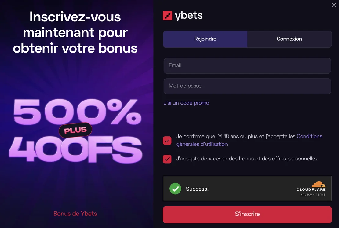 Comment puis-je m'inscrire à Ybets